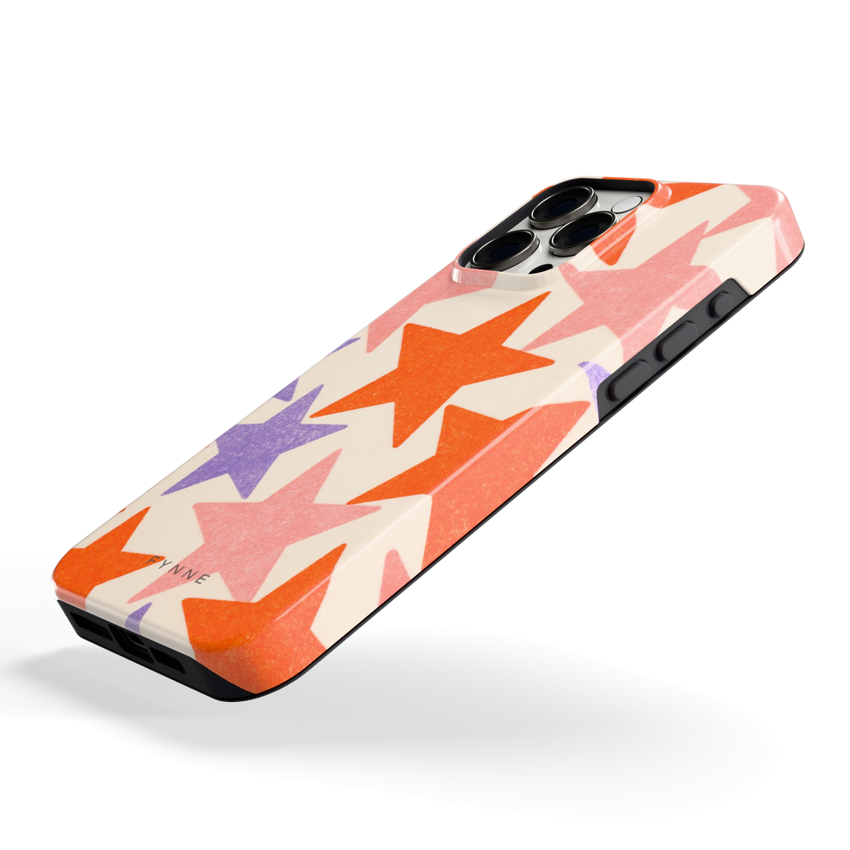 Grote sterren hoesje voor iPhone 15 Pro Max, schuin