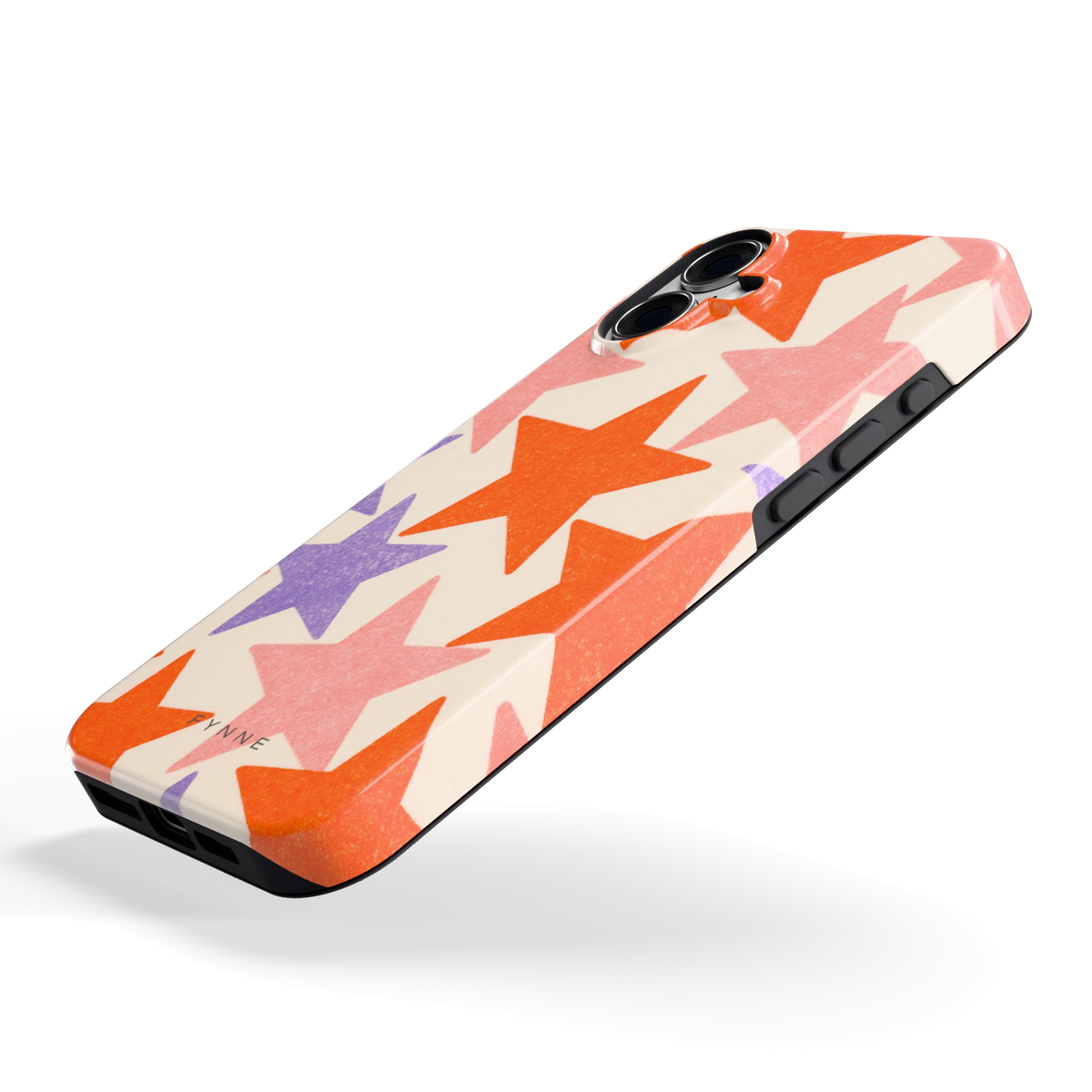 Grote sterren hoesje voor iPhone 16 Plus, schuin