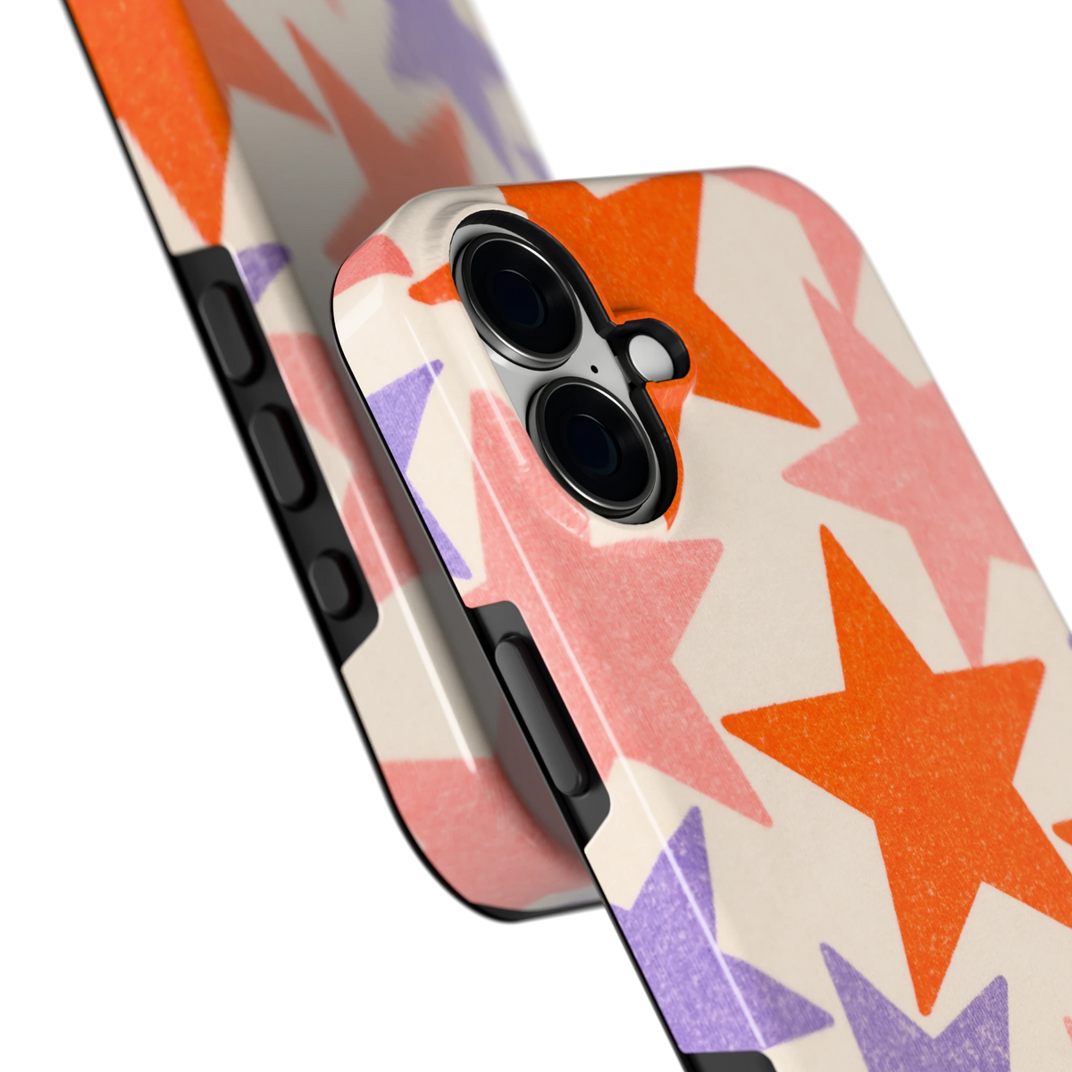 Grote sterren hoesje voor iPhone 16 Plus, close-up