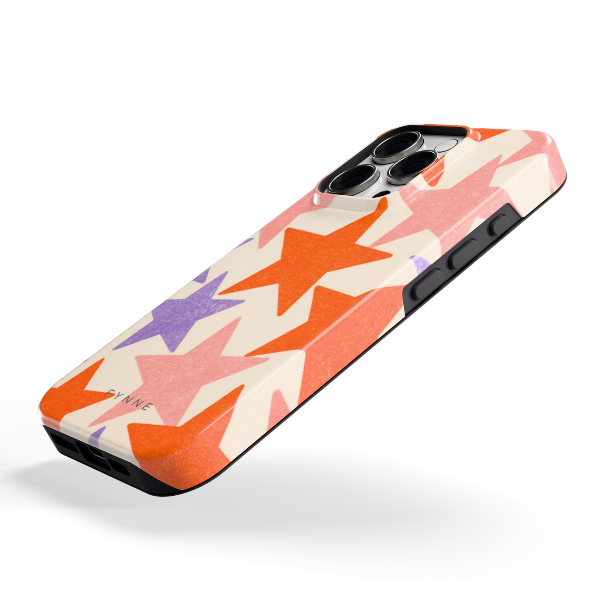 Grote sterren hoesje voor iPhone 16 Pro, schuin