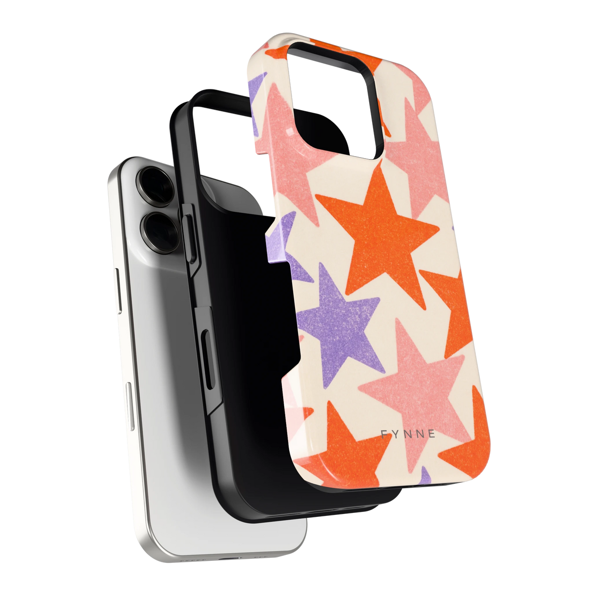 Grote sterren hoesje voor iPhone 16 Pro, los van de telefoon