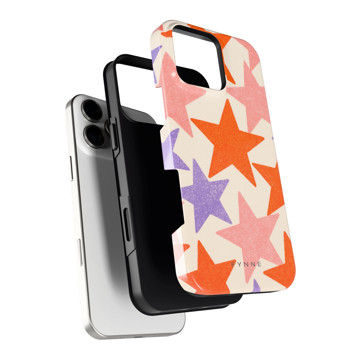 Grote sterren hoesje voor iPhone 16 Pro Max, los van de telefoon