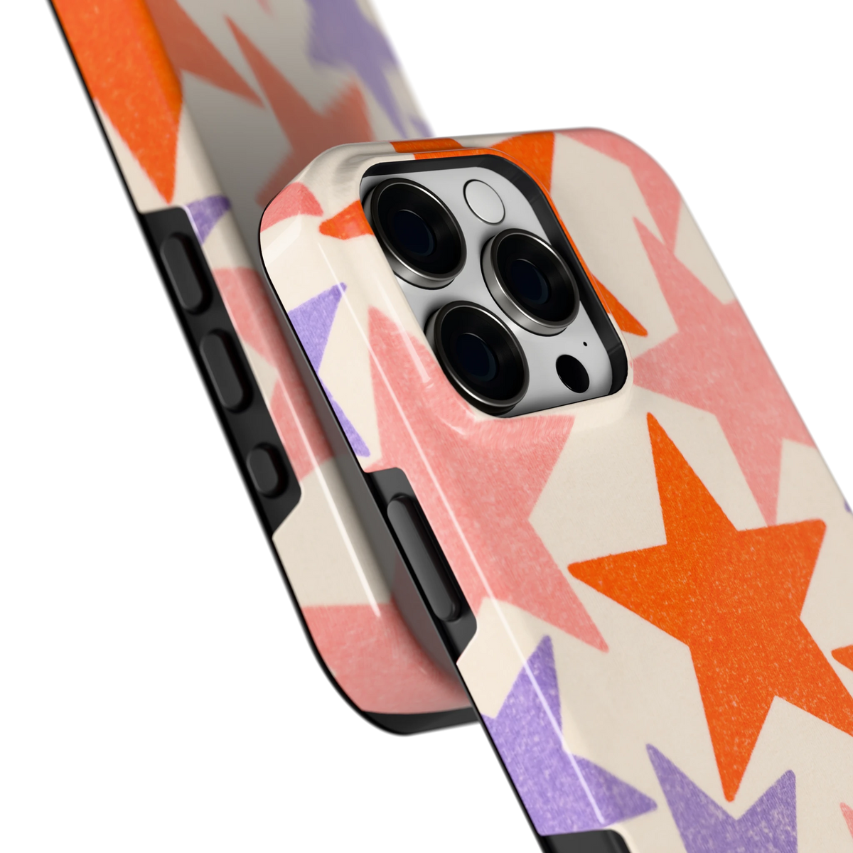 Grote sterren hoesje voor iPhone 16 Pro Max, close-up