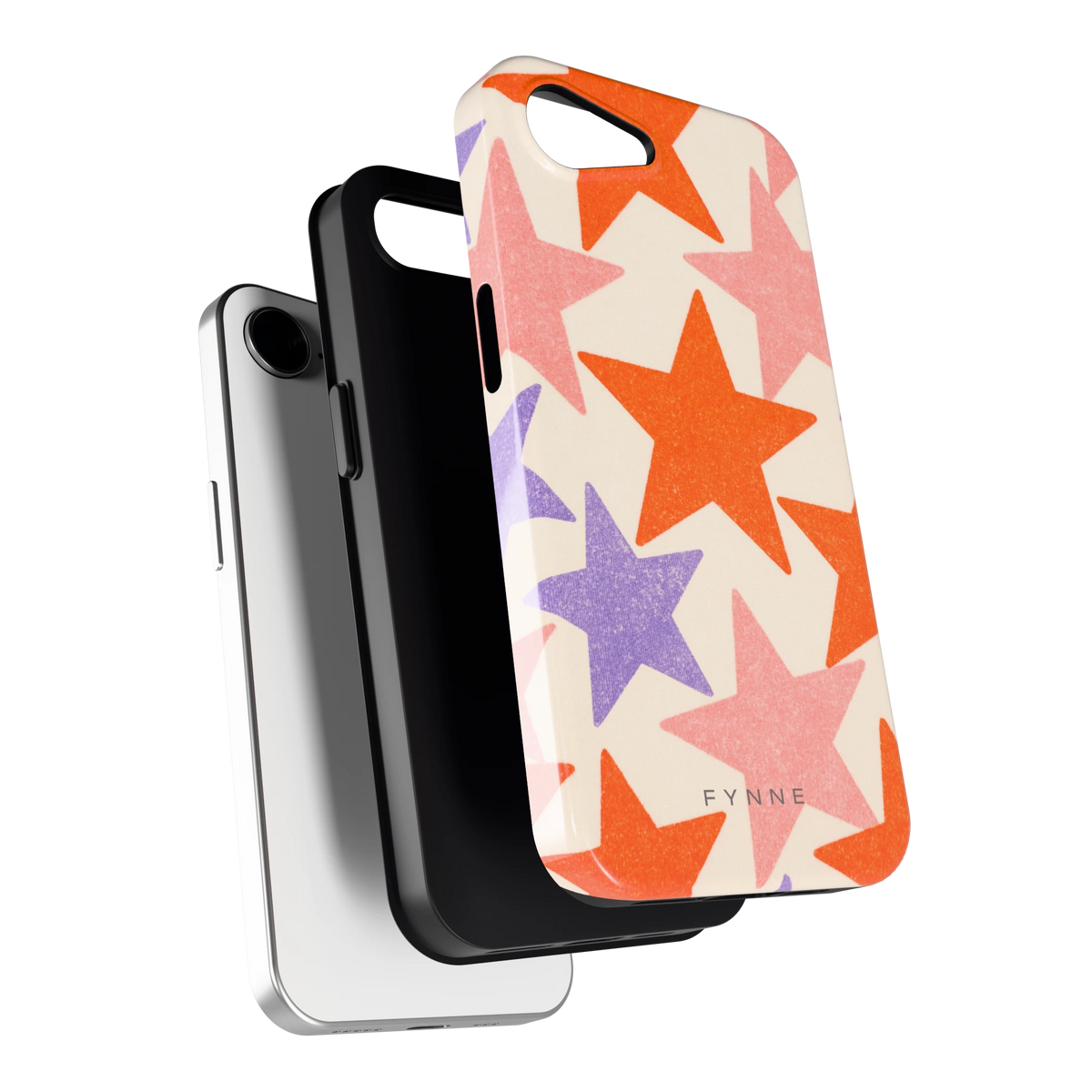 Grote sterren hoesje voor iPhone 16e, los van de telefoon