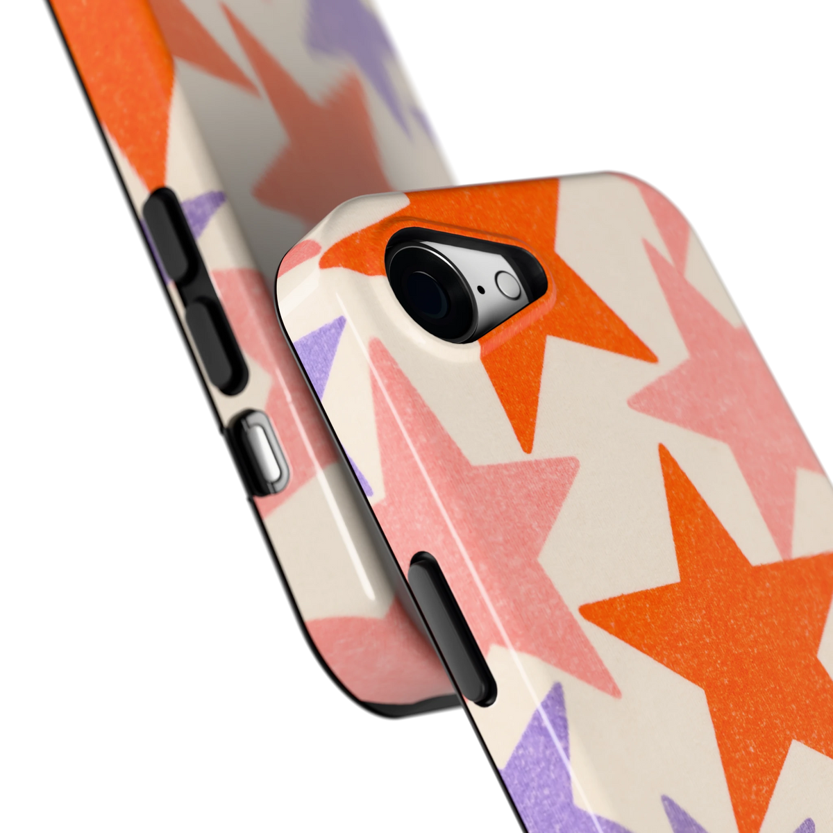Grote sterren hoesje voor iPhone 16e, close-up