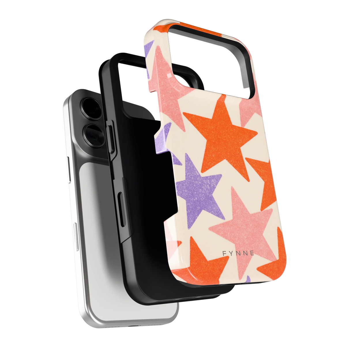 Grote sterren hoesje voor iPhone 17 Pro, los van de telefoon