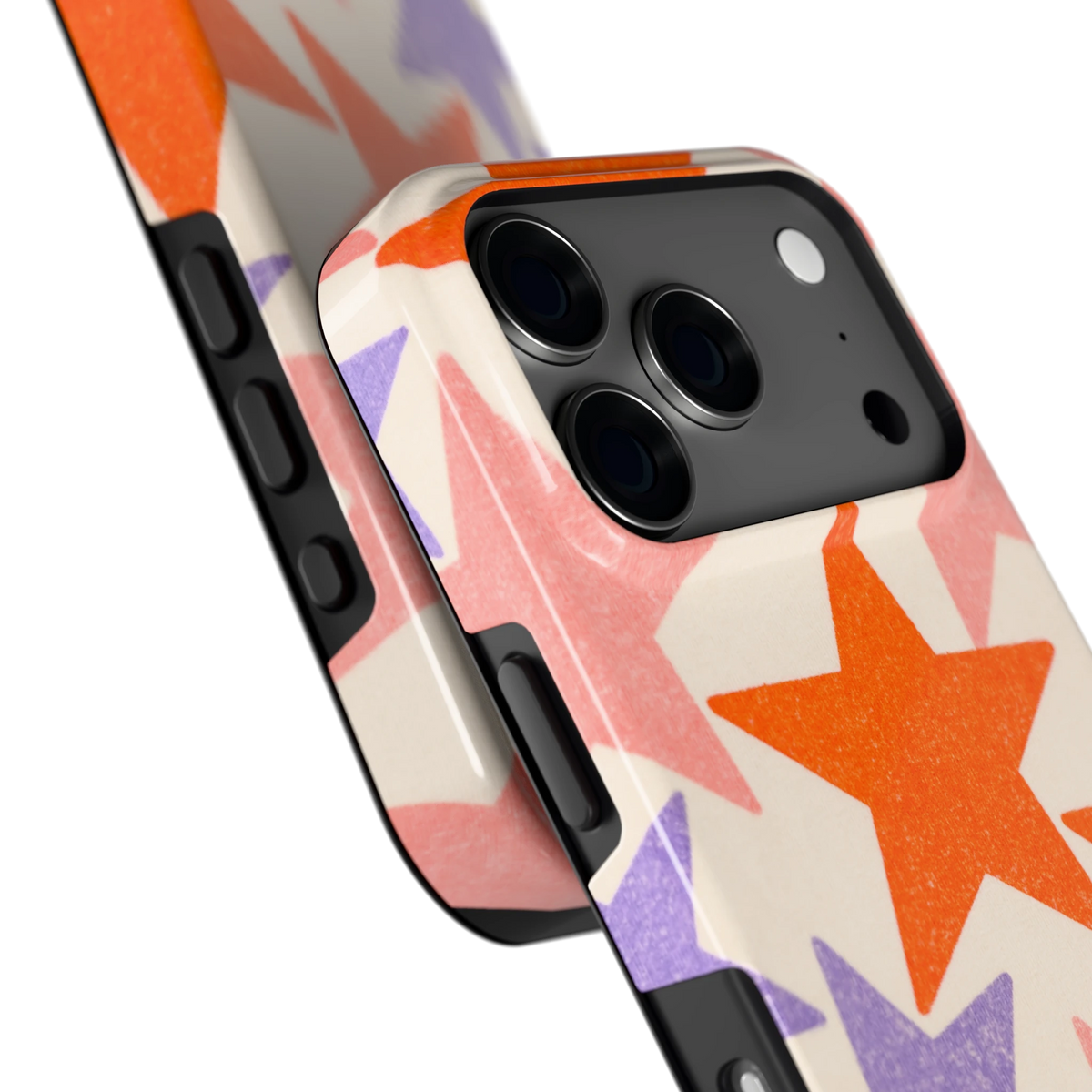 Grote sterren hoesje voor iPhone 17 Pro, close-up