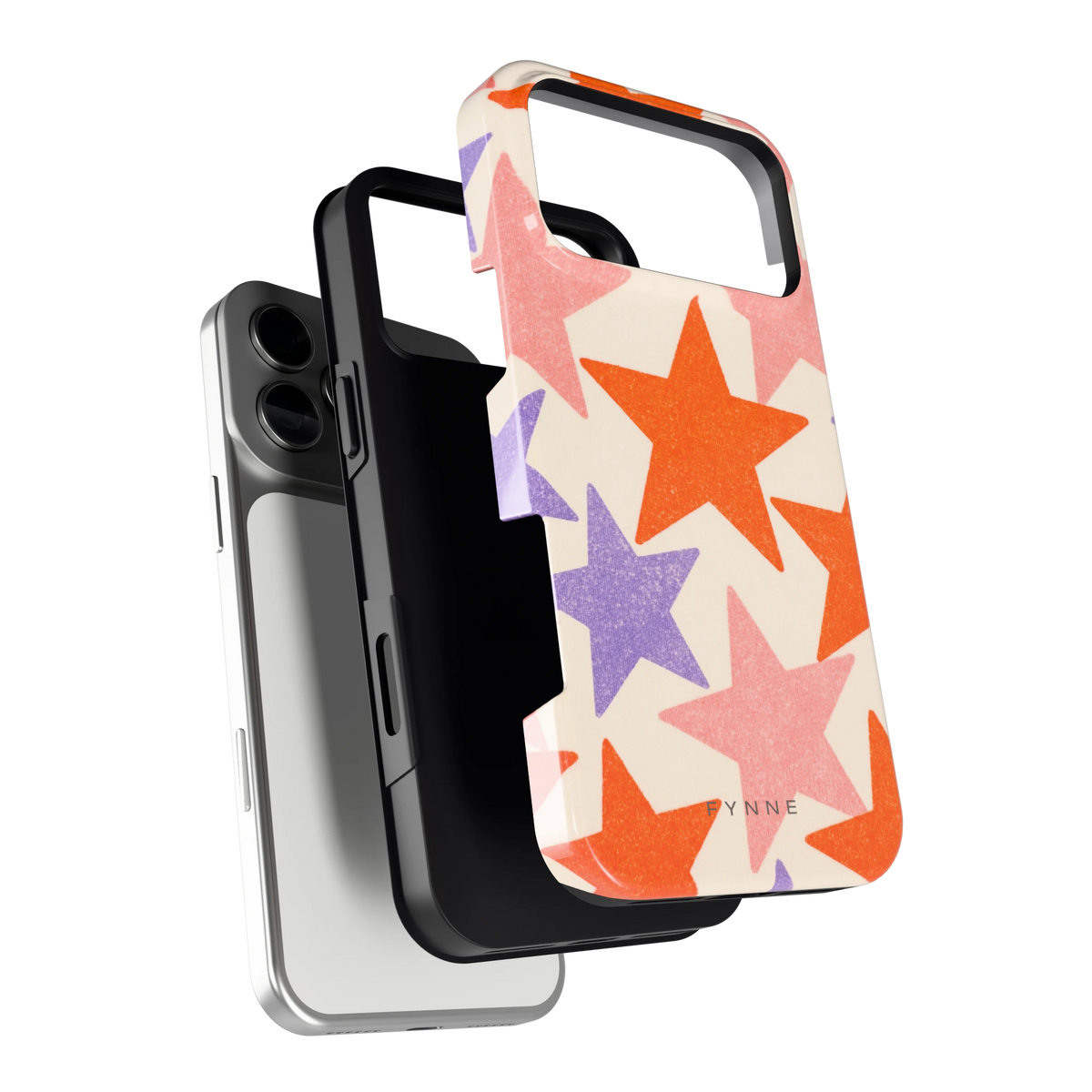 Grote sterren hoesje voor iPhone 17 Pro Max, los van de telefoon