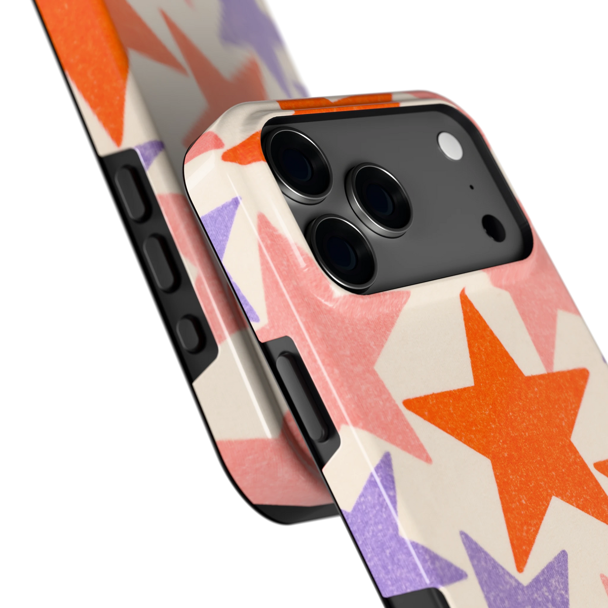 Grote sterren hoesje voor iPhone 17 Pro Max, close-up