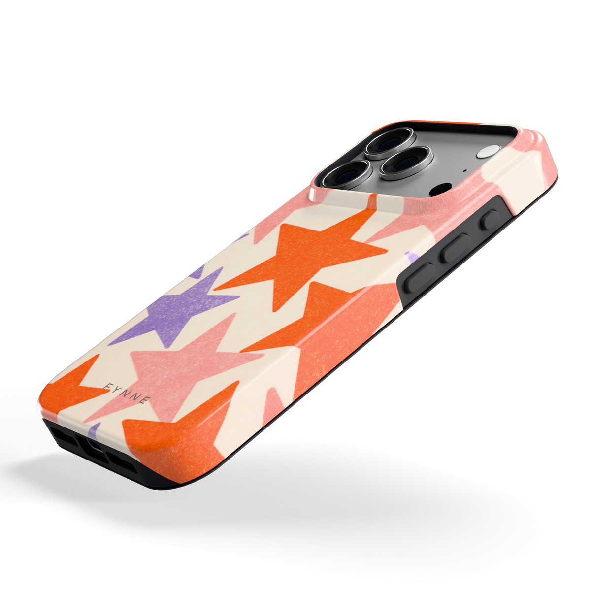Grote sterren hoesje voor iPhone 18 Pro, schuin