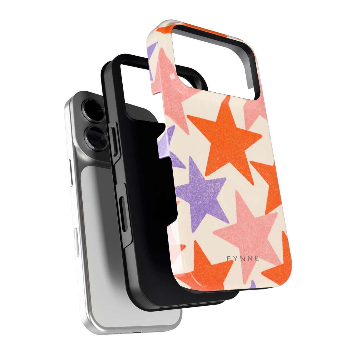 Grote sterren hoesje voor iPhone 18 Pro, los van de telefoon