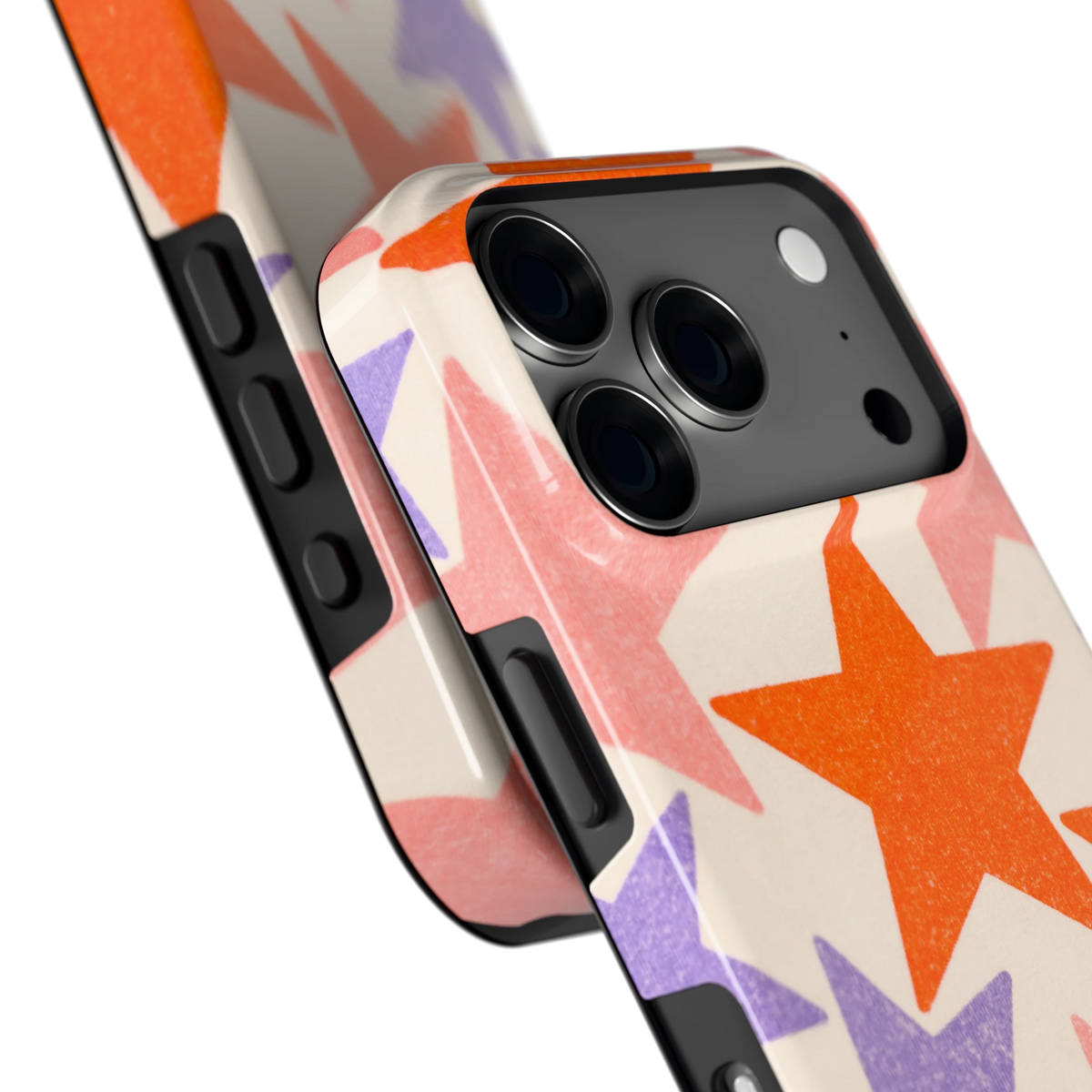 Grote sterren hoesje voor iPhone 18 Pro, close-up