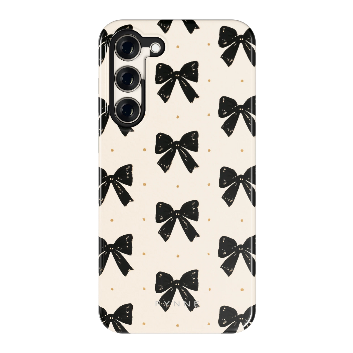 Zwarte strikjes hoesje voor Galaxy S23+, achterkant