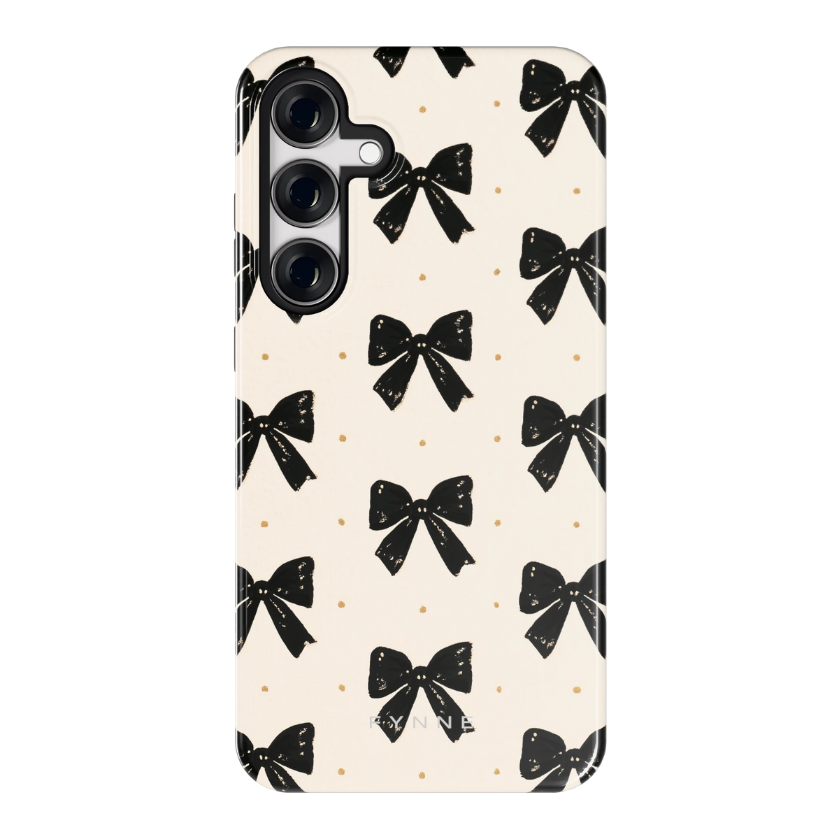 Zwarte strikjes hoesje voor Galaxy S24+, achterkant