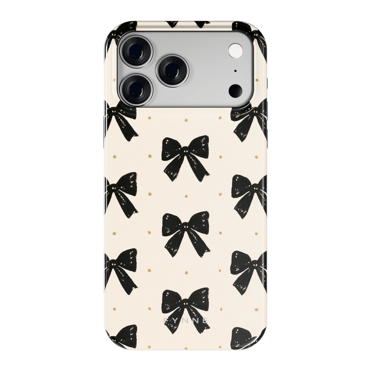 Zwarte strikjes hoesje voor iPhone 18 Pro Max, achterkant