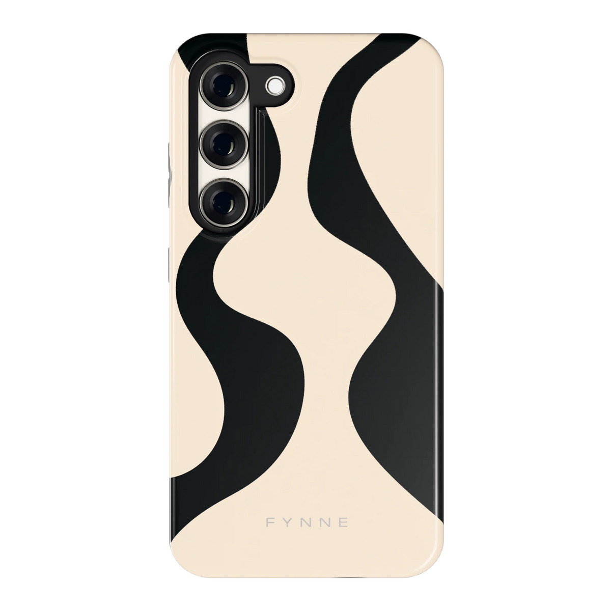 Zwarte golven hoesje voor Galaxy S23, achterkant