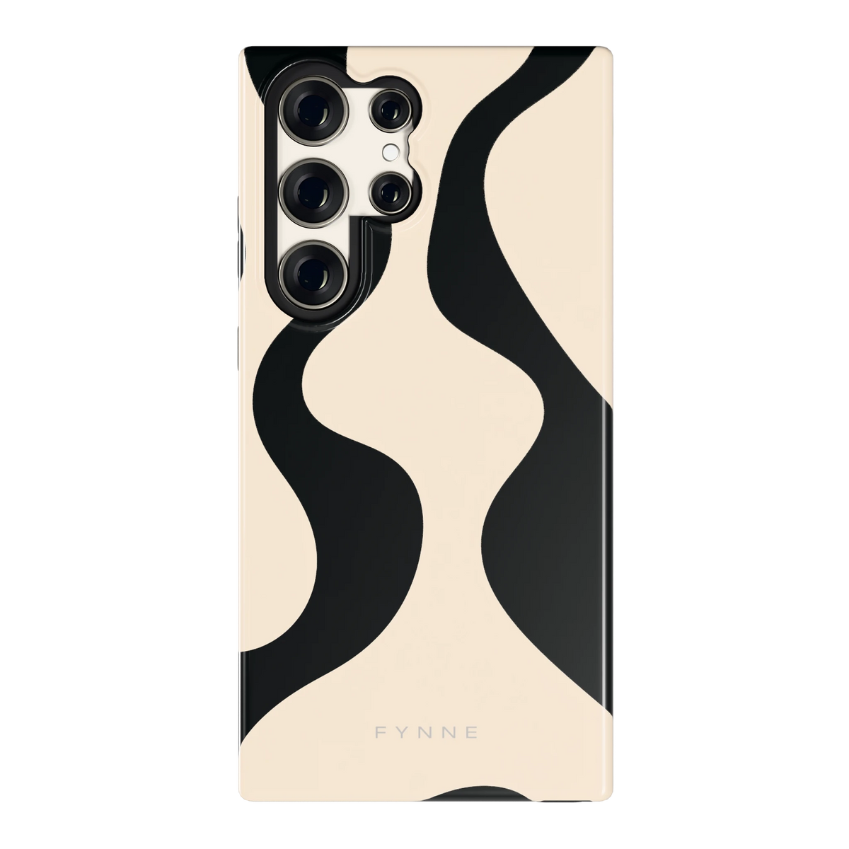 Zwarte golven hoesje voor Galaxy S23 Ultra, achterkant
