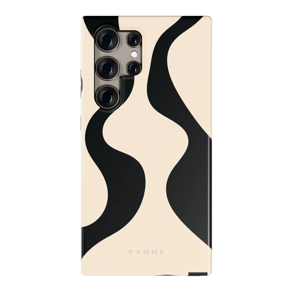 Zwarte golven hoesje voor Galaxy S24 Ultra, achterkant