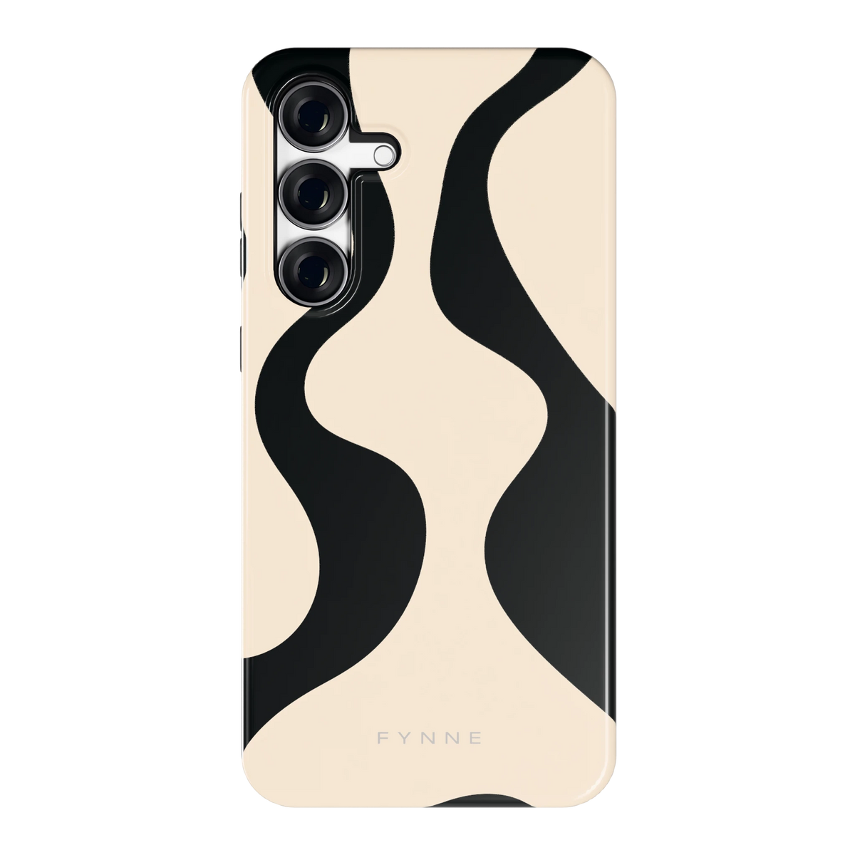 Zwarte golven hoesje voor Galaxy S25 FE, achterkant