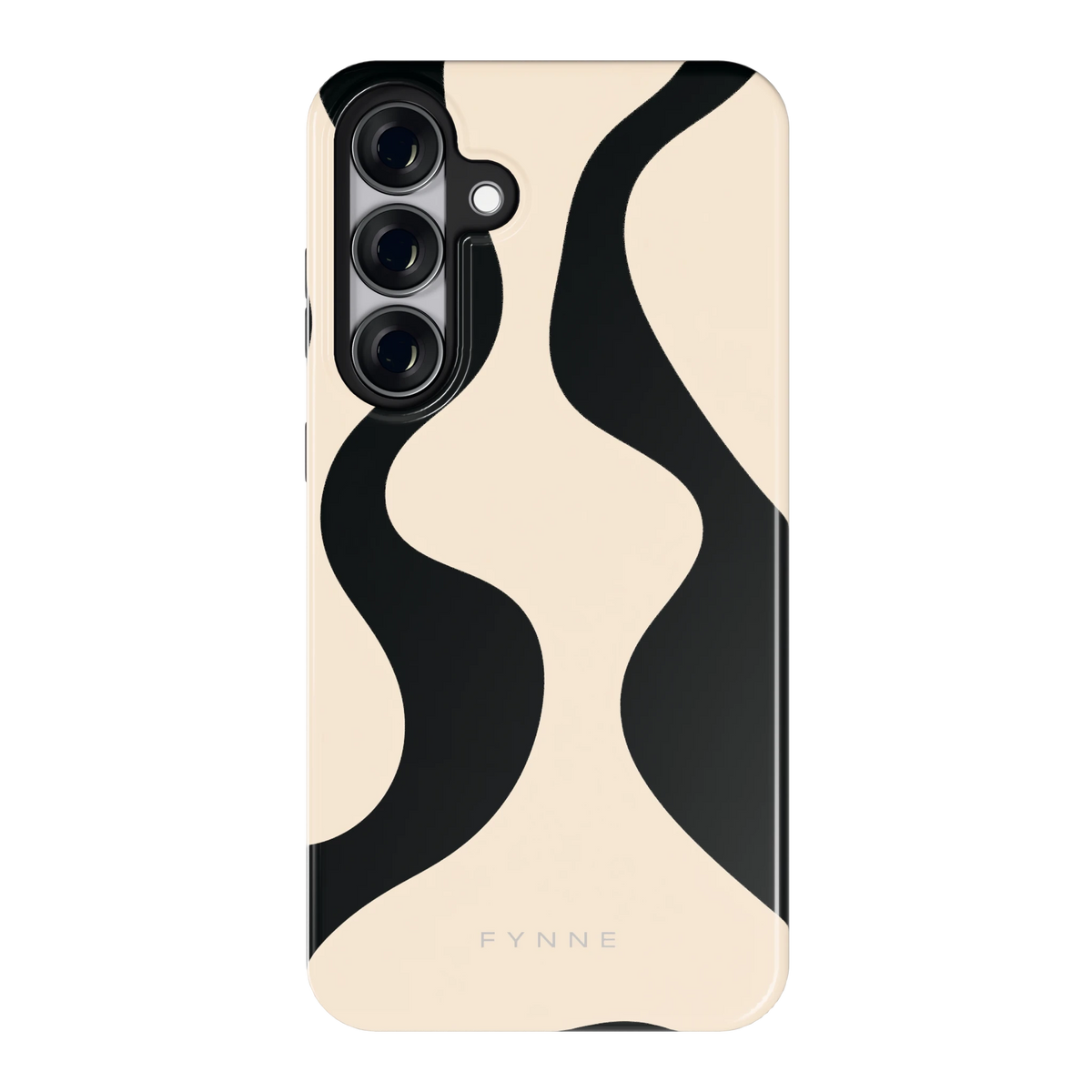 Zwarte golven hoesje voor Galaxy S25+, achterkant