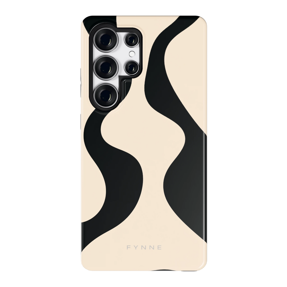 Zwarte golven hoesje voor Galaxy S25 Ultra, achterkant