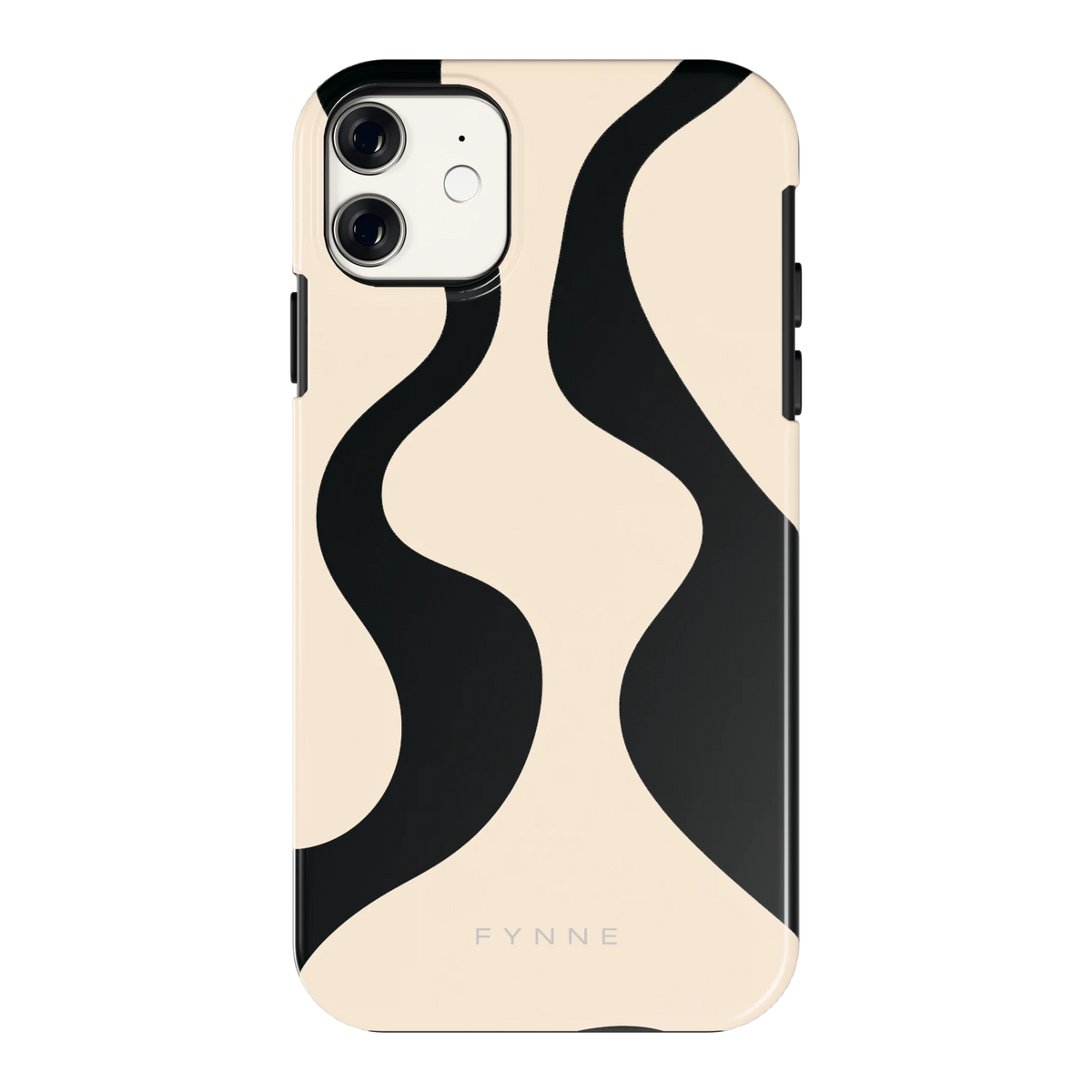 Zwarte golven hoesje voor iPhone 11, achterkant