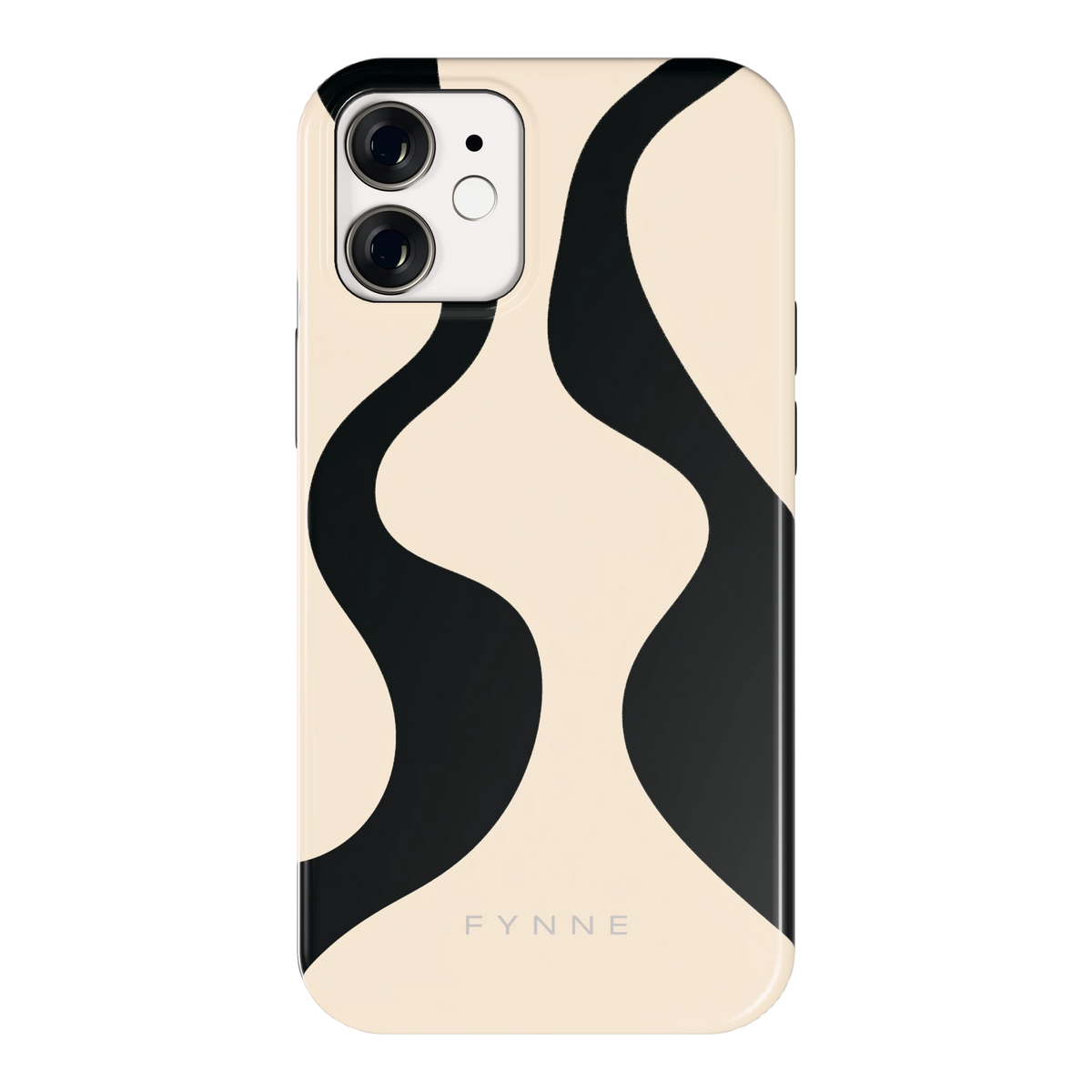 Zwarte golven hoesje voor iPhone 12 mini, achterkant