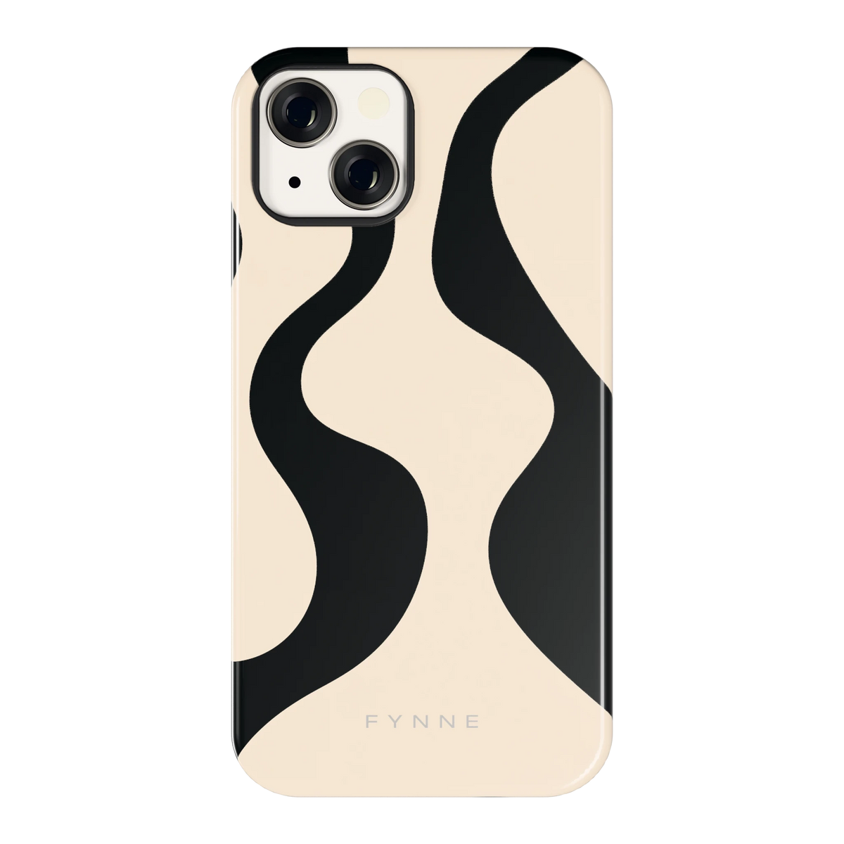 Zwarte golven hoesje voor iPhone 13, achterkant