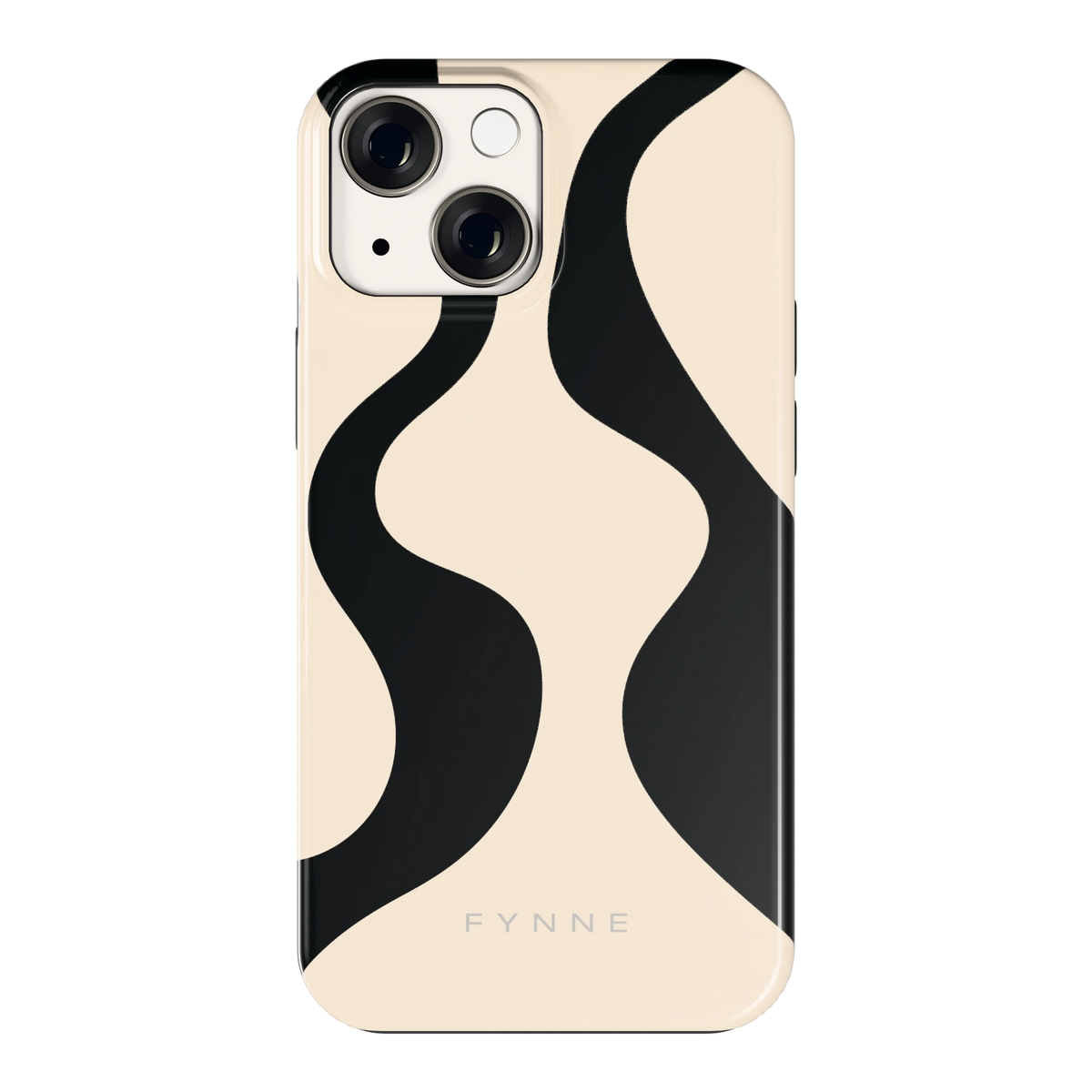 Zwarte golven hoesje voor iPhone 13 mini, achterkant