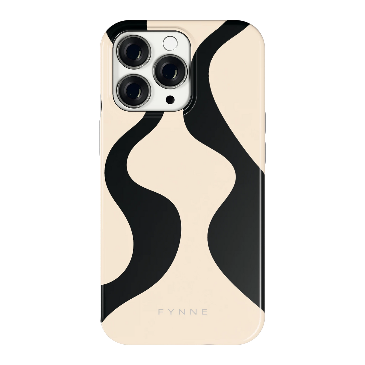 Zwarte golven hoesje voor iPhone 13 Pro, achterkant