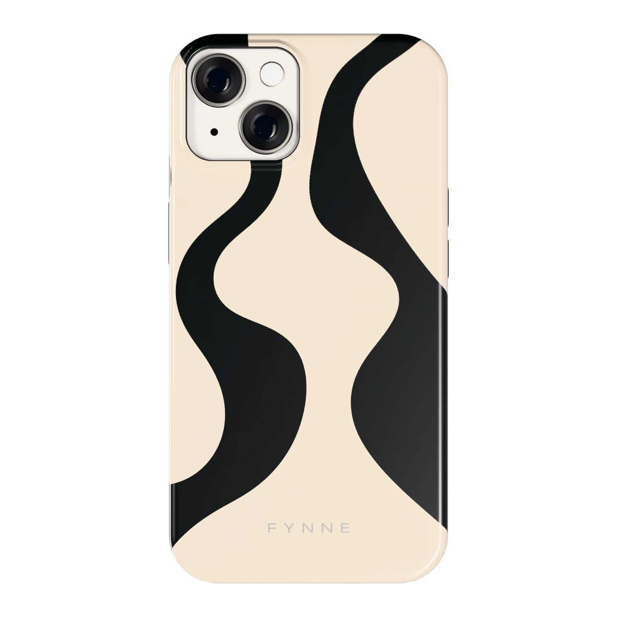 Zwarte golven hoesje voor iPhone 14, achterkant