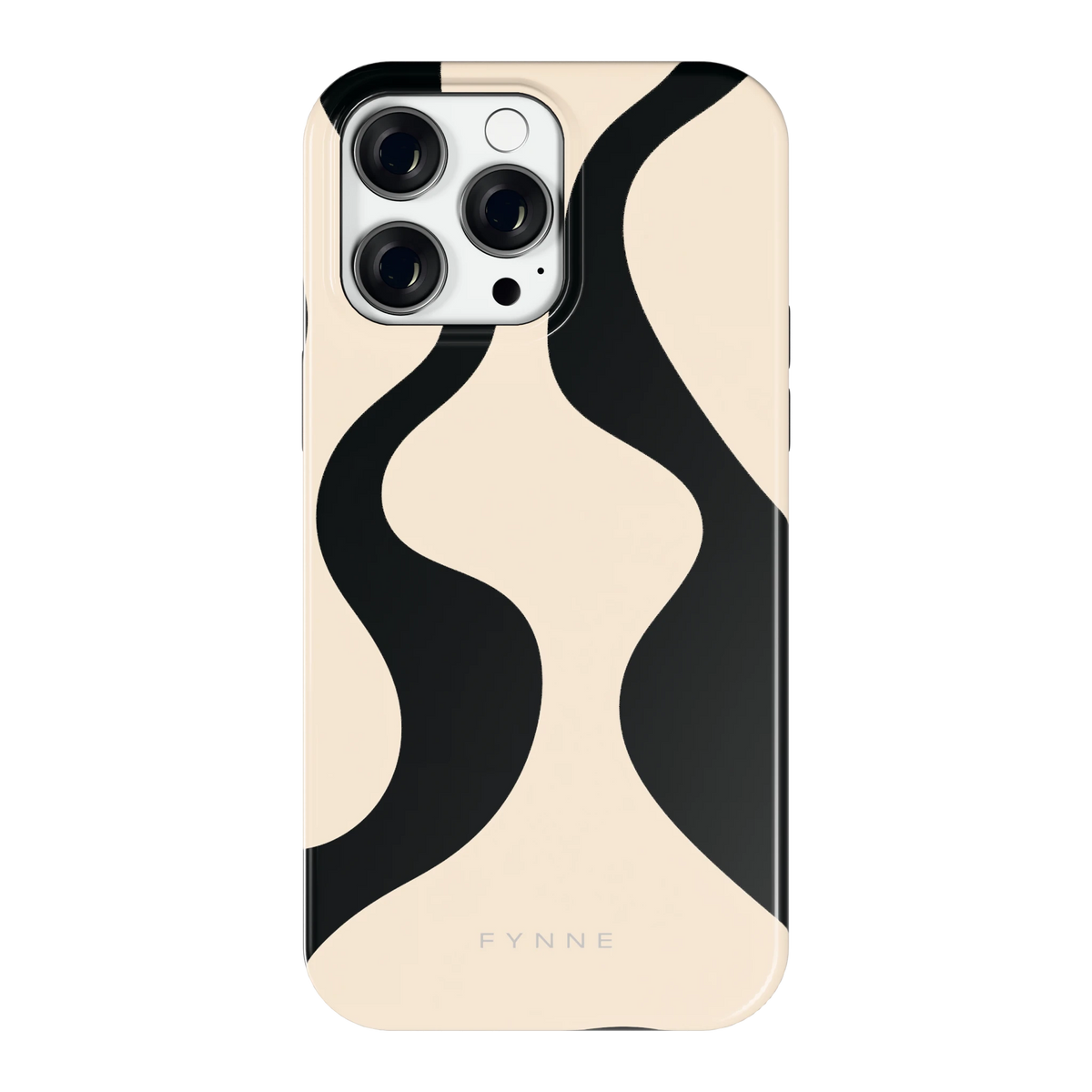 Zwarte golven hoesje voor iPhone 14 Pro Max, achterkant