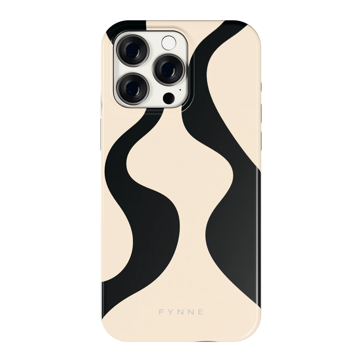 Zwarte golven hoesje voor iPhone 15 Pro Max, achterkant