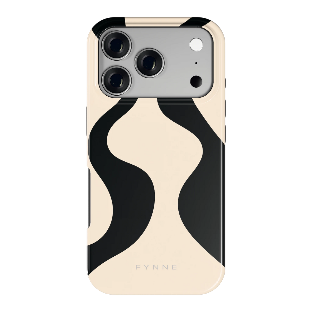 Zwarte golven hoesje voor iPhone 17 Pro, achterkant