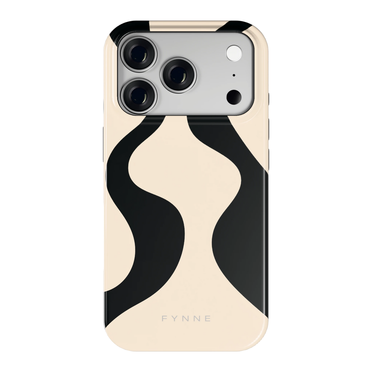 Zwarte golven hoesje voor iPhone 18 Pro, achterkant