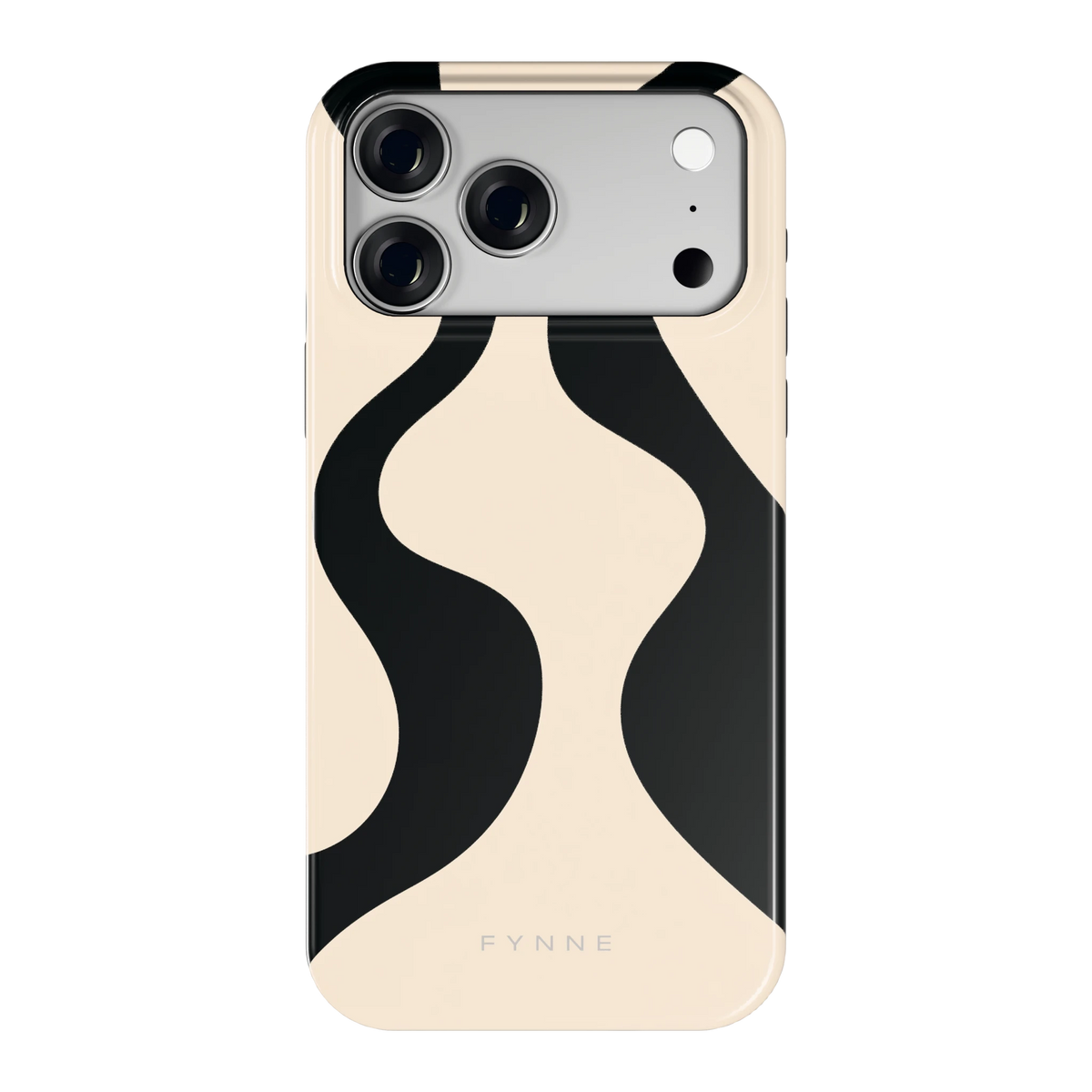 Zwarte golven hoesje voor iPhone 18 Pro Max, achterkant