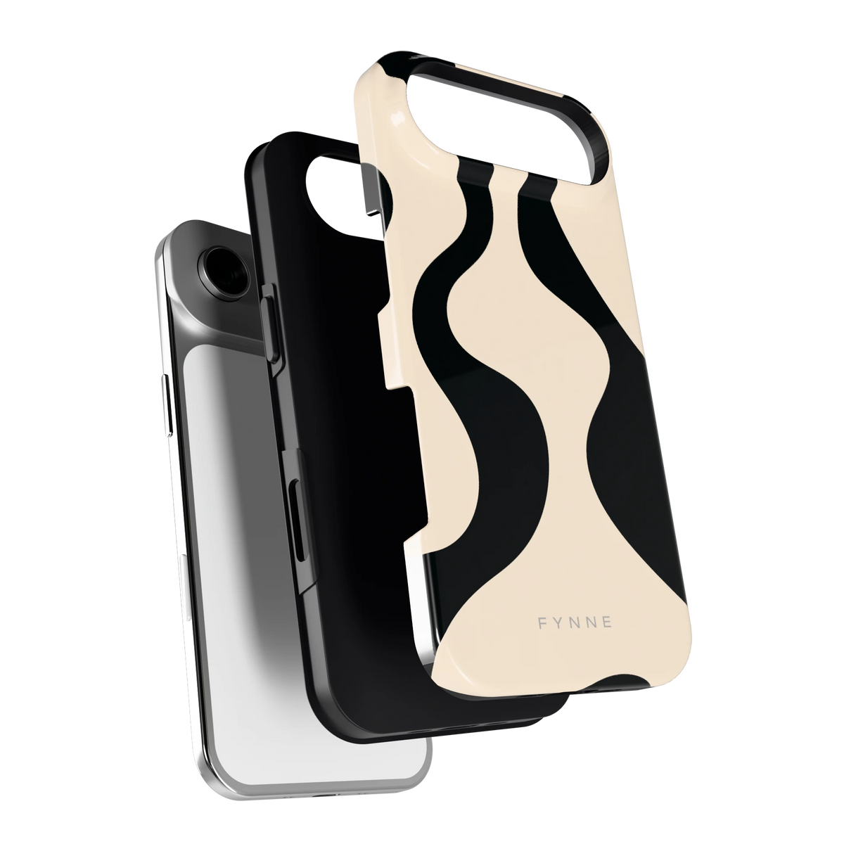Zwarte golven hoesje voor iPhone Air, los van de telefoon