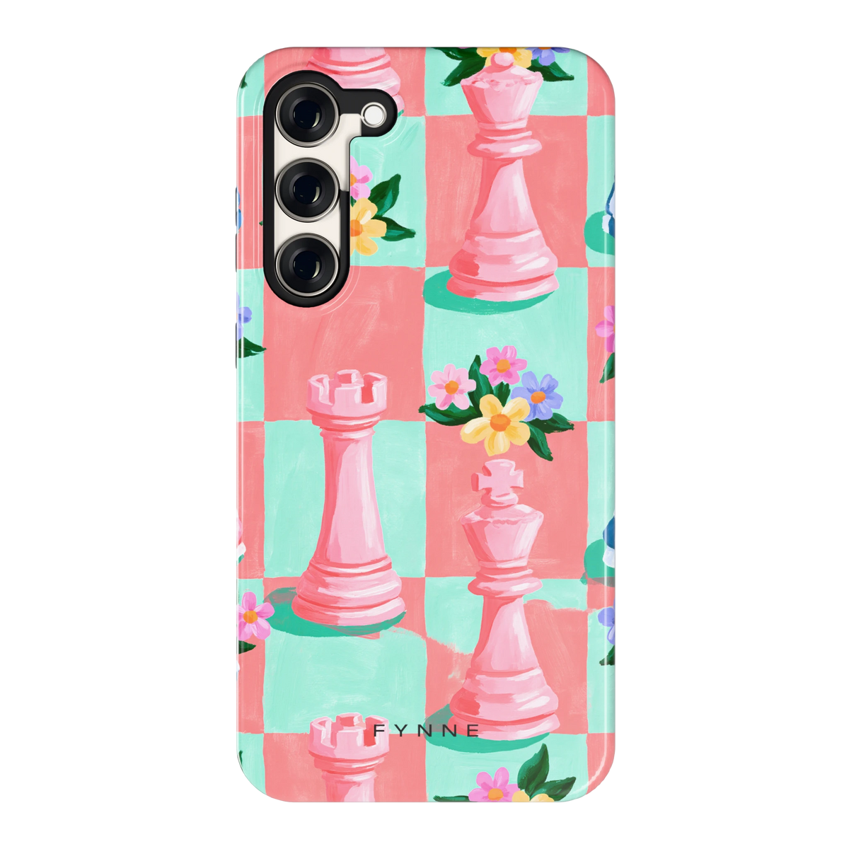 Bloeiend Schaakbord hoesje voor Galaxy S23+, achterkant