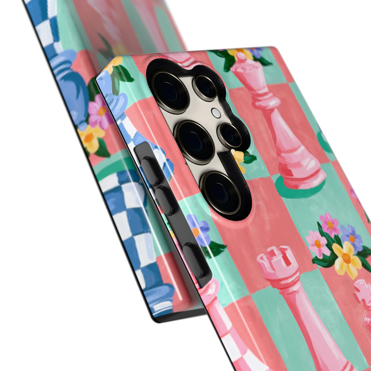 Bloeiend Schaakbord hoesje voor Galaxy S23 Ultra, close-up