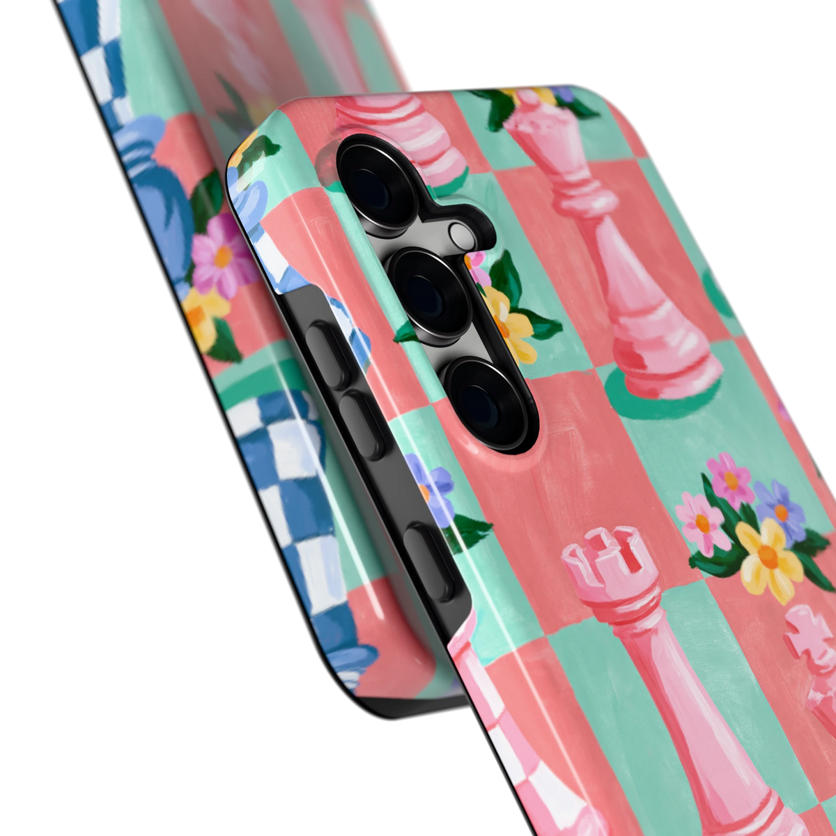 Bloeiend Schaakbord hoesje voor Galaxy S24 FE, close-up
