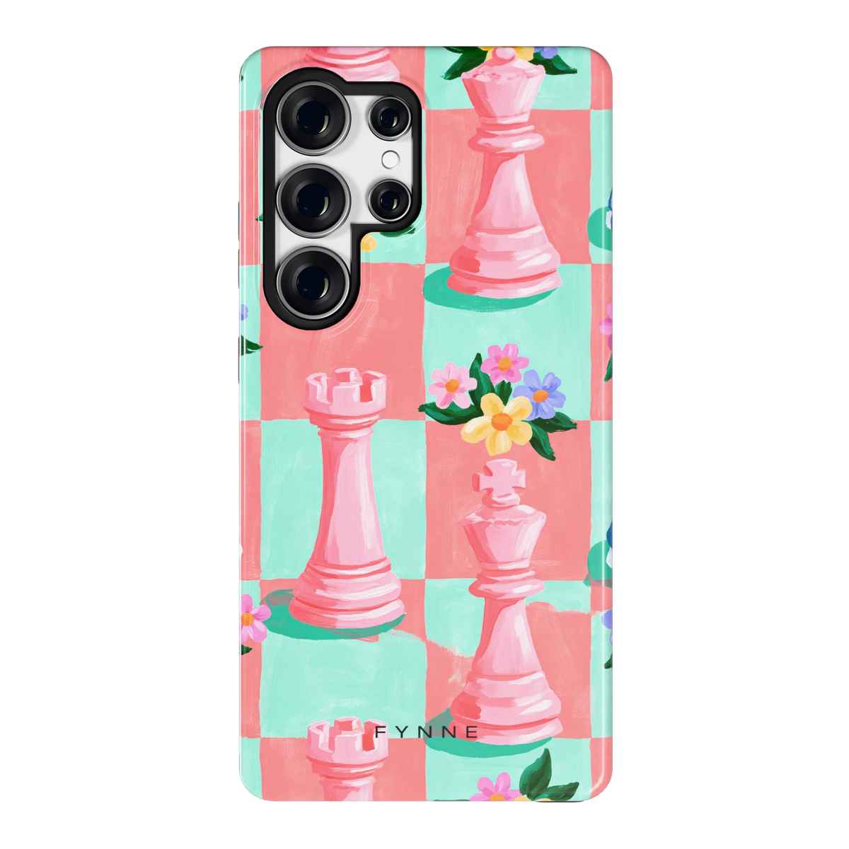 Bloeiend Schaakbord hoesje voor Galaxy S25 Ultra, achterkant