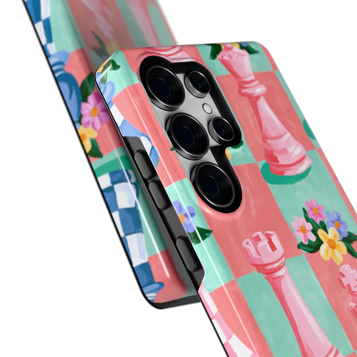 Bloeiend Schaakbord hoesje voor Galaxy S25 Ultra, close-up