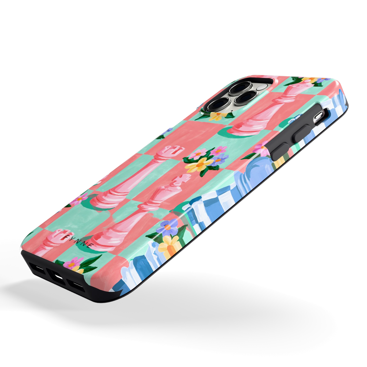 Bloeiend Schaakbord hoesje voor iPhone 11 Pro, schuin