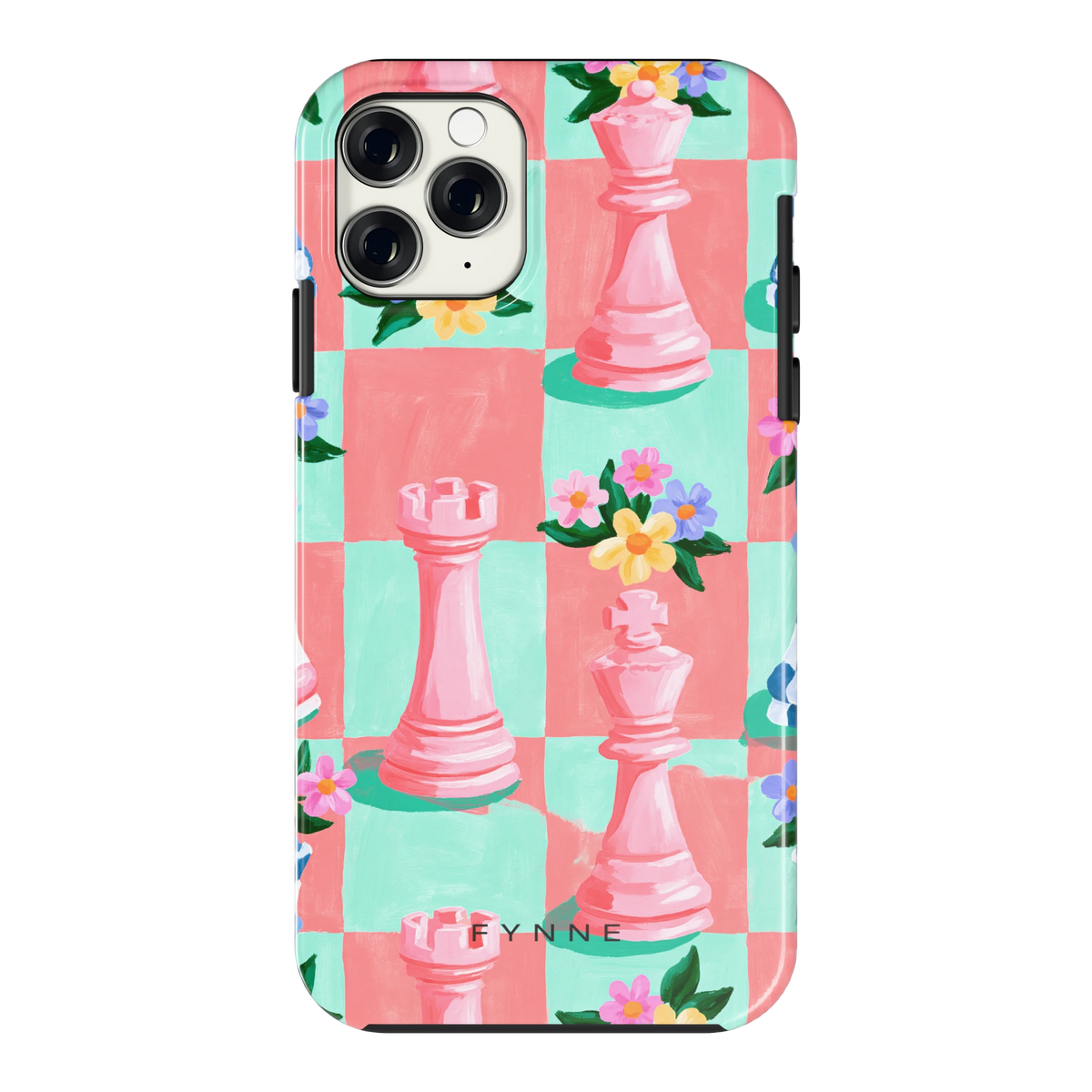 Bloeiend Schaakbord hoesje voor iPhone 11 Pro, achterkant