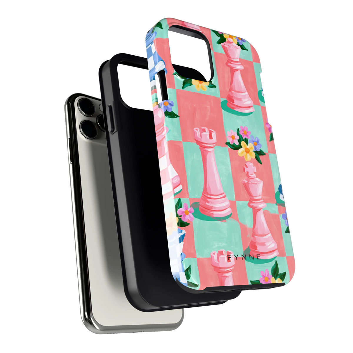 Bloeiend Schaakbord hoesje voor iPhone 11 Pro, los van de telefoon