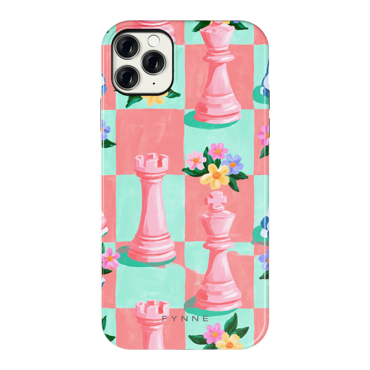 Bloeiend Schaakbord hoesje voor iPhone 11 Pro Max, achterkant