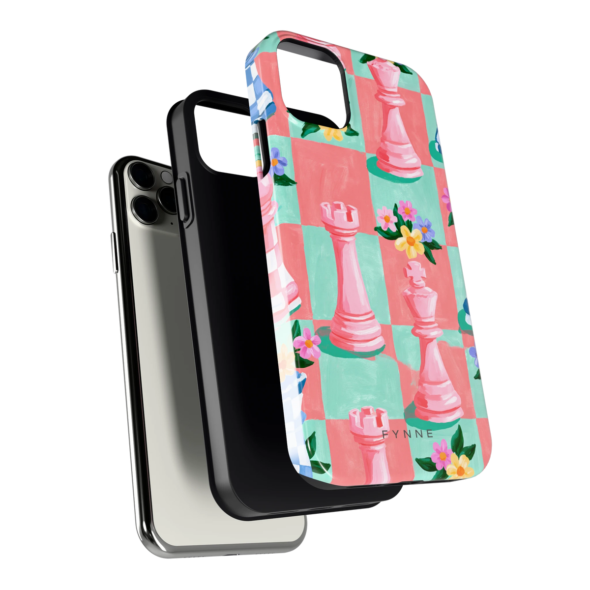 Bloeiend Schaakbord hoesje voor iPhone 11 Pro Max, los van de telefoon