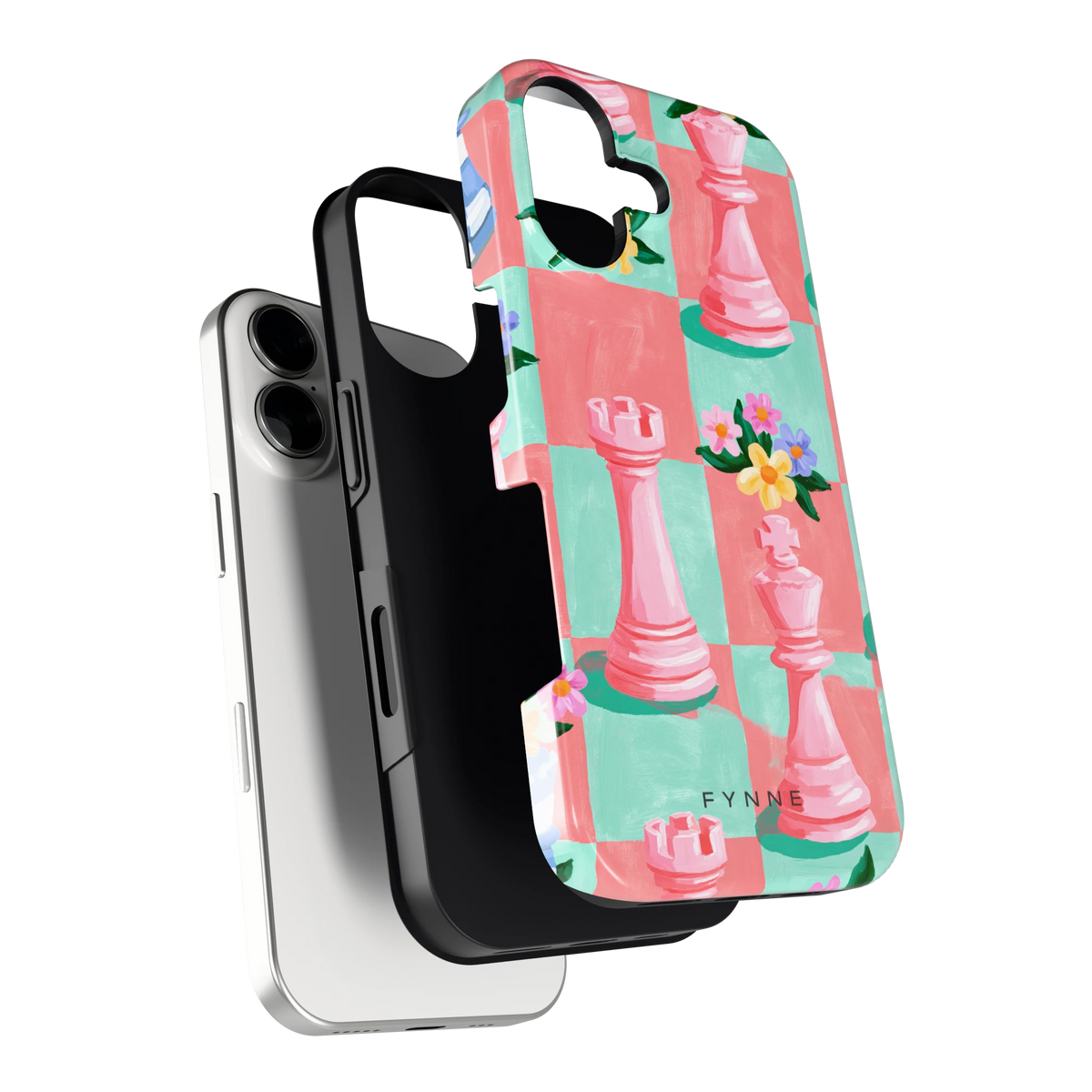 Bloeiend Schaakbord hoesje voor iPhone 17, los van de telefoon