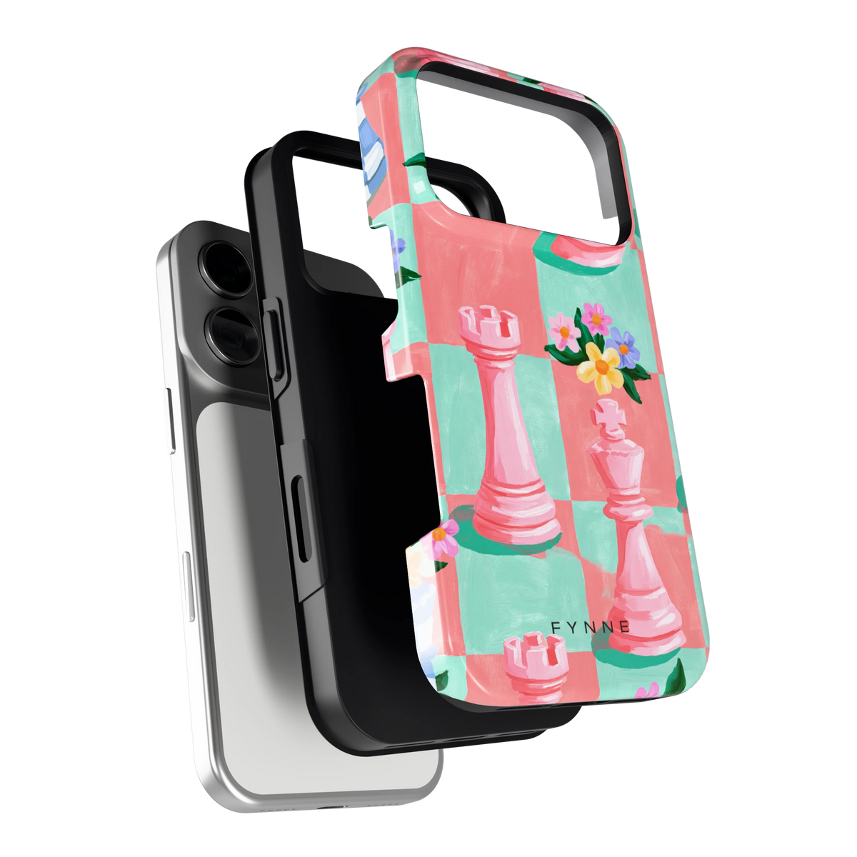 Bloeiend Schaakbord hoesje voor iPhone 17 Pro, los van de telefoon