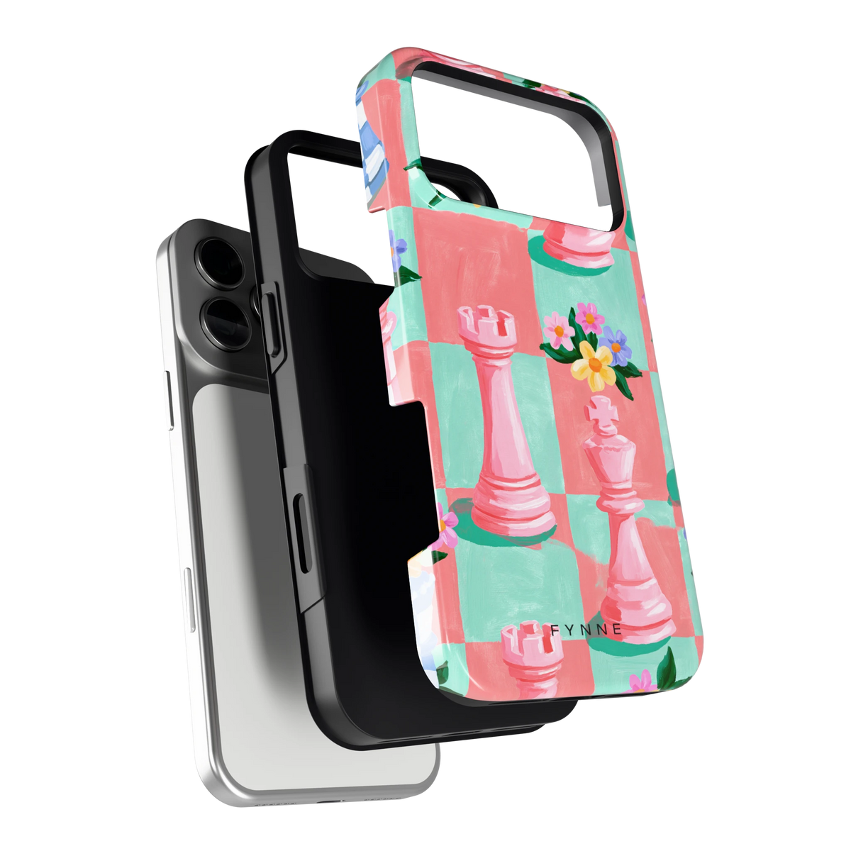 Bloeiend Schaakbord hoesje voor iPhone 17 Pro Max, los van de telefoon